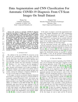 Data Augmentation and CNN Classification For Automatic COVID-19
  Diagnosis From CT-Scan Images On Small Dataset