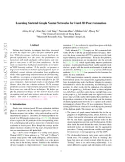 Learning Skeletal Graph Neural Networks for Hard 3D Pose Estimation