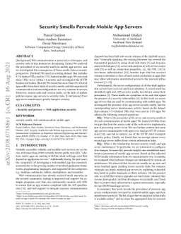Security Smells Pervade Mobile App Servers