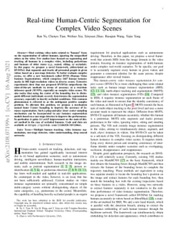 Real-time Human-Centric Segmentation for Complex Video Scenes