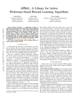 APReL: A Library for Active Preference-based Reward Learning Algorithms