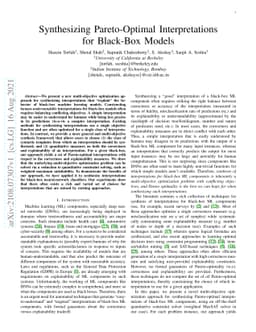 Synthesizing Pareto-Optimal Interpretations for Black-Box Models