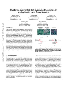 Clustering augmented Self-Supervised Learning: Anapplication to Land
  Cover Mapping