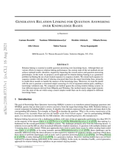 Generative Relation Linking for Question Answering over Knowledge Bases
