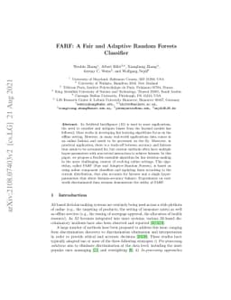 FARF: A Fair and Adaptive Random Forests Classifier
