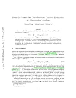 From the Greene--Wu Convolution to Gradient Estimation over Riemannian
  Manifolds