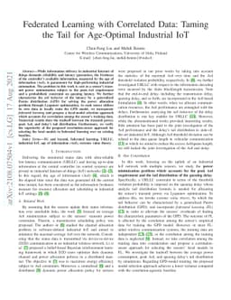 Federated Learning with Correlated Data: Taming the Tail for Age-Optimal
  Industrial IoT