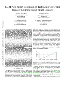 SURFNet: Super-resolution of Turbulent Flows with Transfer Learning
  using Small Datasets