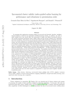 Incremental cluster validity index-guided online learning for
  performance and robustness to presentation order