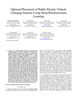 Optimal Placement of Public Electric Vehicle Charging Stations Using
  Deep Reinforcement Learning