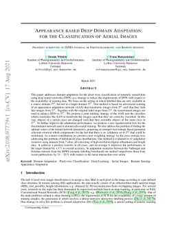 Appearance Based Deep Domain Adaptation for the Classification of Aerial
  Images