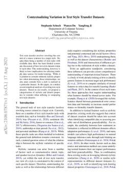 Contextualizing Variation in Text Style Transfer Datasets