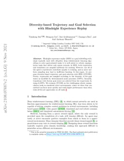 Diversity-based Trajectory and Goal Selection with Hindsight Experience
  Replay