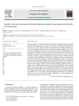 Spatially and color consistent environment lighting estimation using
  deep neural networks for mixed reality