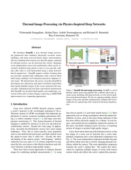 Thermal Image Processing via Physics-Inspired Deep Networks