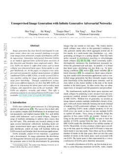 Unsupervised Image Generation with Infinite Generative Adversarial
  Networks