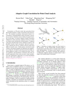 Adaptive Graph Convolution for Point Cloud Analysis