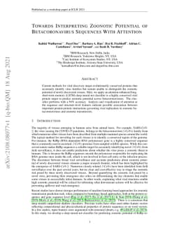Towards Interpreting Zoonotic Potential of Betacoronavirus Sequences
  With Attention
