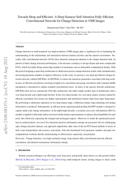 Towards Deep and Efficient: A Deep Siamese Self-Attention Fully
  Efficient Convolutional Network for Change Detection in VHR Images