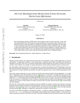Out-of-Distribution Detection Using Outlier Detection Methods