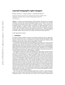 Learned holographic light transport
