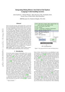 Integrating Dialog History into End-to-End Spoken Language Understanding
  Systems