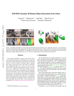 D3D-HOI: Dynamic 3D Human-Object Interactions from Videos