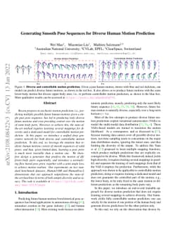 Generating Smooth Pose Sequences for Diverse Human Motion Prediction