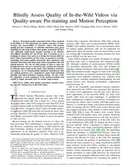 Blindly Assess Quality of In-the-Wild Videos via Quality-aware
  Pre-training and Motion Perception