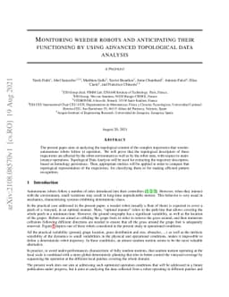 Monitoring weeder robots and anticipating their functioning by using
  advanced topological data analysis