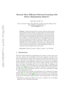 Towards More Efficient Federated Learning with Better Optimization
  Objects