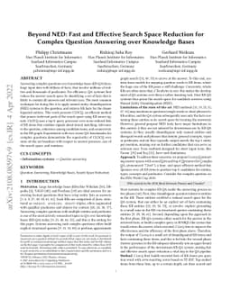 Beyond NED: Fast and Effective Search Space Reduction for Complex
  Question Answering over Knowledge Bases