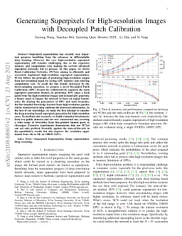 Generating Superpixels for High-resolution Images with Decoupled Patch
  Calibration