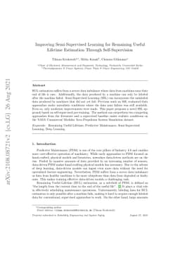Improving Semi-Supervised Learning for Remaining Useful Lifetime
  Estimation Through Self-Supervision