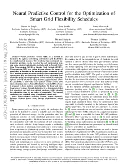 Neural Predictive Control for the Optimization of Smart Grid Flexibility
  Schedules