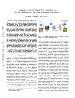 Category-Level 6D Object Pose Estimation via Cascaded Relation and
  Recurrent Reconstruction Networks