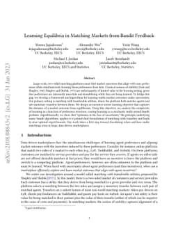 Learning Equilibria in Matching Markets from Bandit Feedback