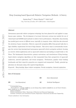 Deep Learning-based Spacecraft Relative Navigation Methods: A Survey