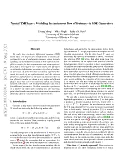 Neural TMDlayer: Modeling Instantaneous flow of features via SDE
  Generators