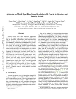 Achieving on-Mobile Real-Time Super-Resolution with Neural Architecture
  and Pruning Search