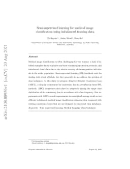 Semi-supervised learning for medical image classification using
  imbalanced training data