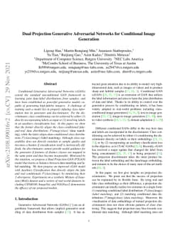Dual Projection Generative Adversarial Networks for Conditional Image
  Generation