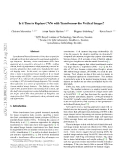 Is it Time to Replace CNNs with Transformers for Medical Images?