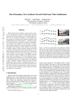 Out-of-boundary View Synthesis Towards Full-Frame Video Stabilization