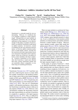 Fastformer: Additive Attention Can Be All You Need