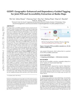 GEDIT: Geographic-Enhanced and Dependency-Guided Tagging for Joint POI
  and Accessibility Extraction at Baidu Maps