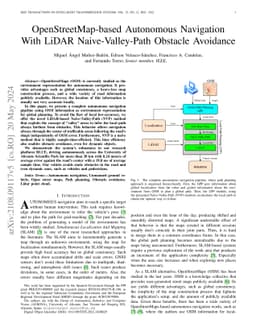 OpenStreetMap-based Autonomous Navigation With LiDAR Naive-Valley-Path
  Obstacle Avoidance