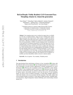 ReGenMorph: Visibly Realistic GAN Generated Face Morphing Attacks by
  Attack Re-generation