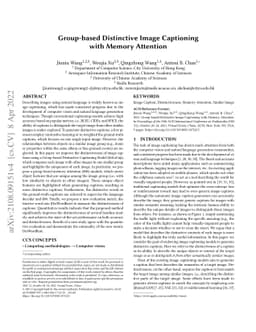 Group-based Distinctive Image Captioning with Memory Attention