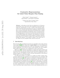 Contrastive Representations for Label Noise Require Fine-Tuning